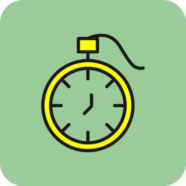 Cep saati simgesi, vektör illüstrasyonu 