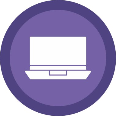 Basit dizüstü bilgisayar simgesi, vektör illüstrasyonu