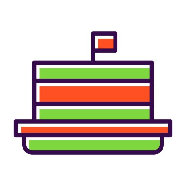 Kek. Web simgesi basit illüstrasyon