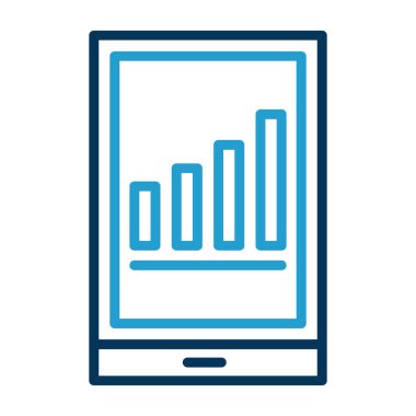 grafik simgesi olan akıllı telefon, satır tasarımı