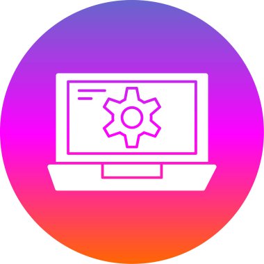 dizüstü bilgisayar simgesi, vektör illüstrasyonu basit tasarım