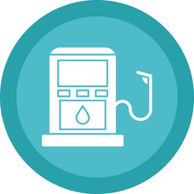 Basit düz benzin istasyonu tasarım vektör simgesi 