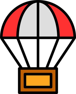 paraşüt ağ simgesi, vektör illüstrasyonu