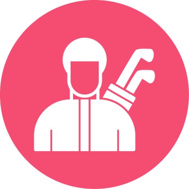 Golfçü web simgesi, vektör illüstrasyonu 