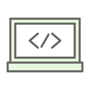 Kodlama simgesinin vektör illüstrasyonu 