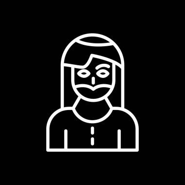 Sakallı kadın simgesi, vektör illüstrasyonu