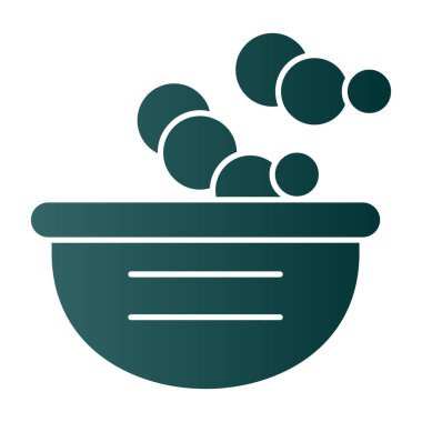 Sabun köpük ikonlu bir kase sıvı. 