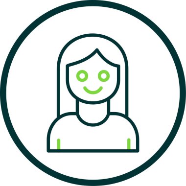 kız düz simgesi, vektör illüstrasyonu