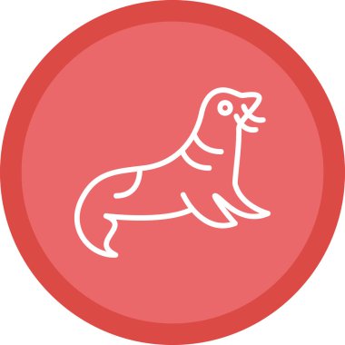 şirin fok simgesi, vektör illüstrasyonu