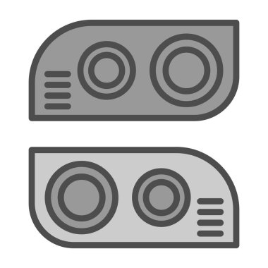 İki Araba Işıkları simgesi, vektör illüstrasyonu