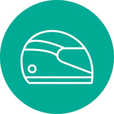 Kask simgesi basit tasarım illüstrasyonu 