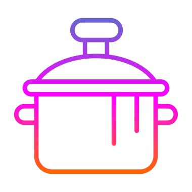 Mutfak çömleği ikonu vektör çizgisi