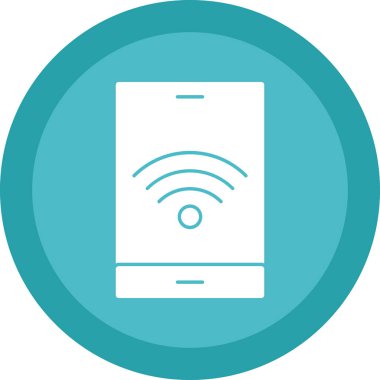 wifi sembollü tablet pc, vektör illüstrasyonu, kablosuz simge