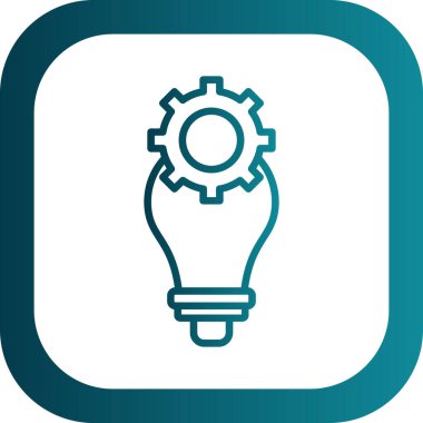 Dişli simgesi olan ampul, vektör illüstrasyon grafik tasarımı