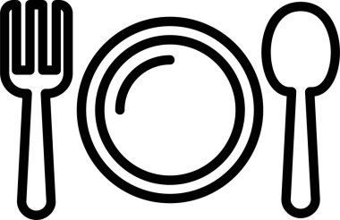kaşık ve çatal, vektör simgesi