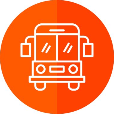 Okul servisi simgesi, vektör illüstrasyonu basit tasarım