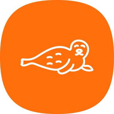 şirin fok simgesi, vektör illüstrasyonu