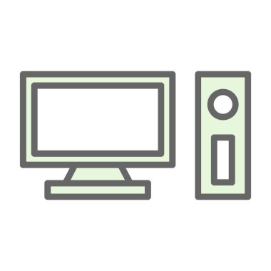 pc bilgisayar simgesinin vektör illüstrasyonu 