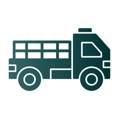 Düz pikap kamyon vektör çizgisi resimleme  