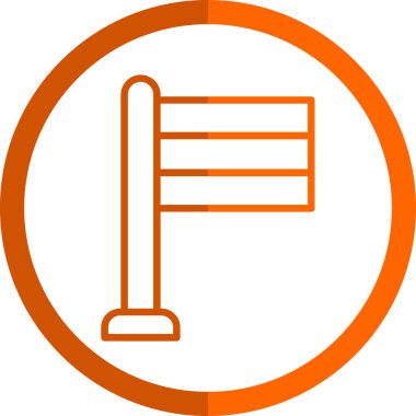 Basit bayrak vektör çizgisi simgesi 