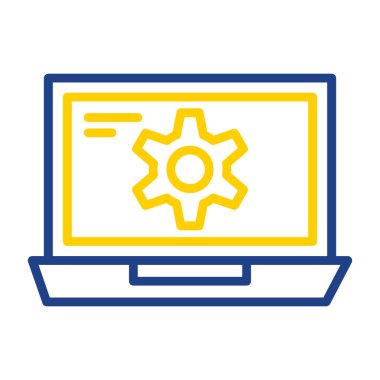 dizüstü bilgisayar simgesi, vektör illüstrasyonu basit tasarım