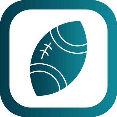 Düz stil rugby topu simgesi