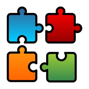 yapboz parçaları, ağ basit illüstrasyon