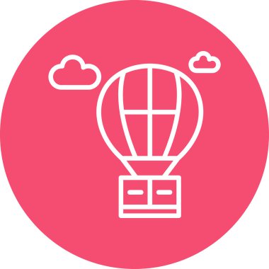 Hava balonuna çarptı. Web simgesi basit illüstrasyon