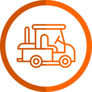 Golf Arabası simgesinin vektör illüstrasyonu