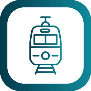 Basit düz tren hattı vektör simgesi illüstrasyonu  