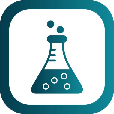 Bilim şişesi. Basit tasarım. Beaker vektör simgesi              