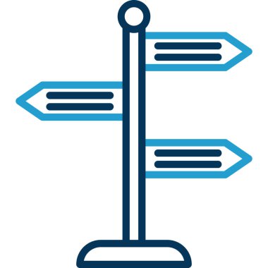 Yön, işaret direği simgesi. Basit vektör illüstrasyonu