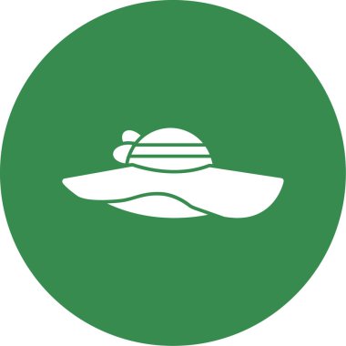 güneş şapkası simgesi, vektör illüstrasyonu