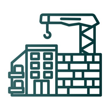 vinçlerle ve vinç vektör illüstrasyon tasarımı ile bina yapımı