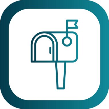 Posta kutusu düz simgesi, vektör illüstrasyonu