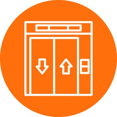 Asansör. Web simgesi basit illüstrasyon             