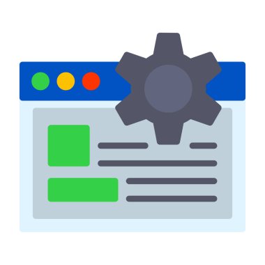 Gelişim için web simgesi, düz illüstrasyon