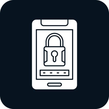 akıllı telefon güvenlik simgesi, vektör illüstrasyonu 