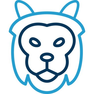 Aslan etobur simgesi, basit vektör illüstrasyonu 