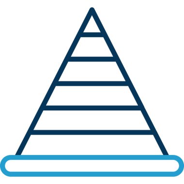 piramit vektör simgesi. Düz stil sembolü. totograf sembolü, yuvarlak açılar, mavi arkaplan.