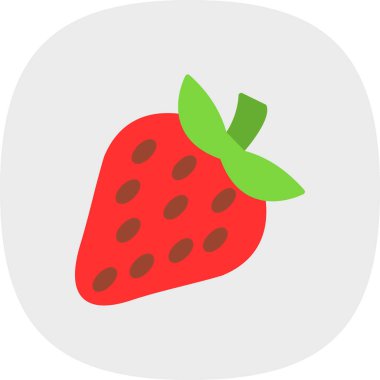 Çilek simgesi, vektör illüstrasyonu basit tasarım