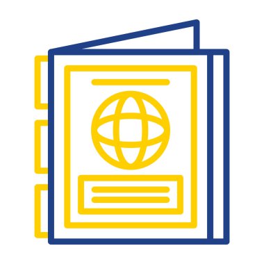 Pasaport web simgesi vektör illüstrasyonu