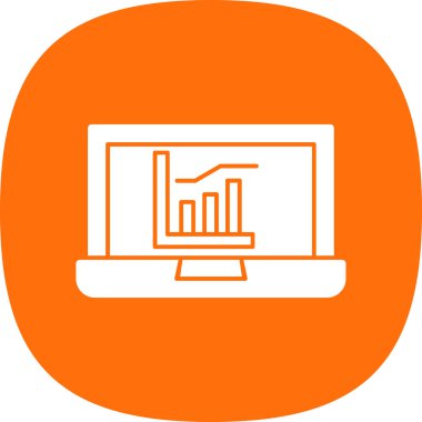 grafik simgesi çizimi olan dizüstü bilgisayar