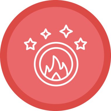 Ateş ikonu halkası, vektör illüstrasyonu 