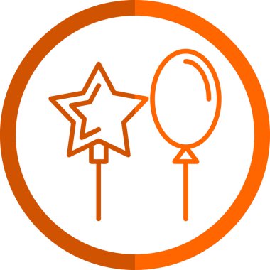 Balonlar. Web simgesi basit illüstrasyon  