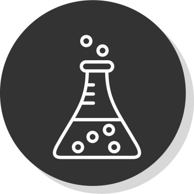 Bilim şişesi. Basit tasarım. Beaker vektör simgesi              