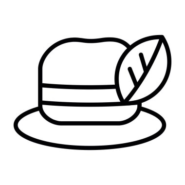 Şapka Simgesi Vektörü. Özet Şapka İşareti. İzole edilmiş Contour Sembol İllüstrasyonu