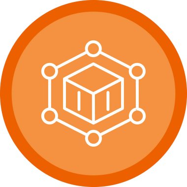 Blockchain simgesi, vektör illüstrasyonu basit tasarım