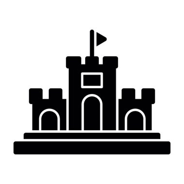 Kumdan kale simgesi, vektör illüstrasyonu basit tasarım