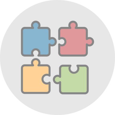 yapboz parçaları, ağ basit illüstrasyon